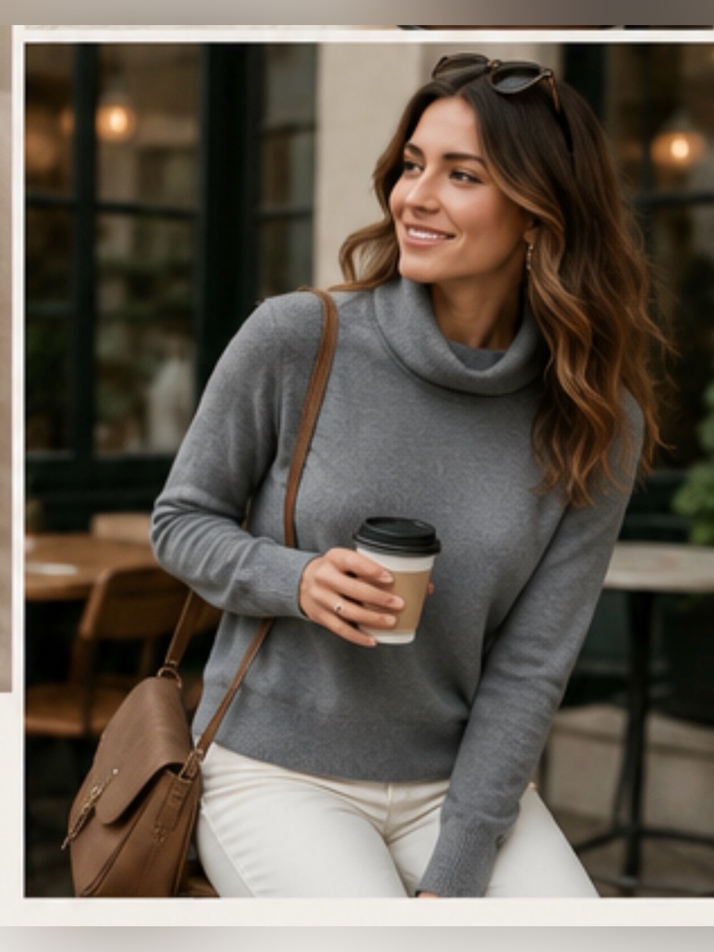Banana Republic 100% Merino Extra Fine Wool Gray Turtleneck Sweater Women’s L